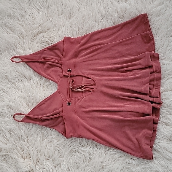 Free People Never Let You Go Ribbed Grommet Tie Back Peplum Spaghetti St… - Picture 8 of 9